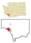 Cowlitz County Washington Incorporated and Unincorporated areas Longview Highlighted